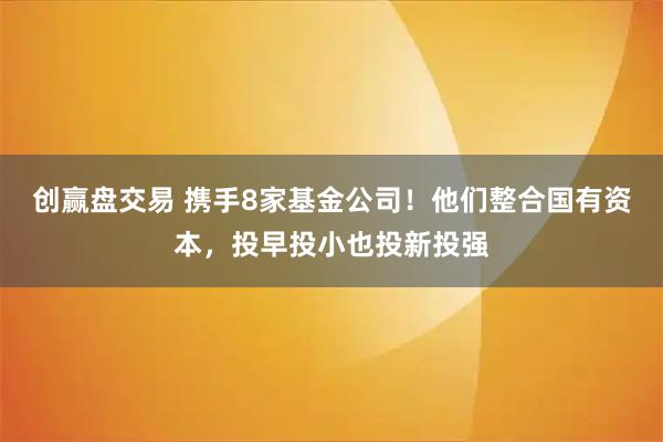 创赢盘交易 携手8家基金公司！他们整合国有资本，投早投小也投新投强